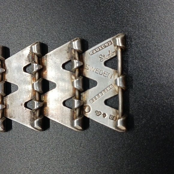Vintage Haglund Studios Sterling Mid Century Vattra Zig Zag Design Bracelet - Picture 5 of 5